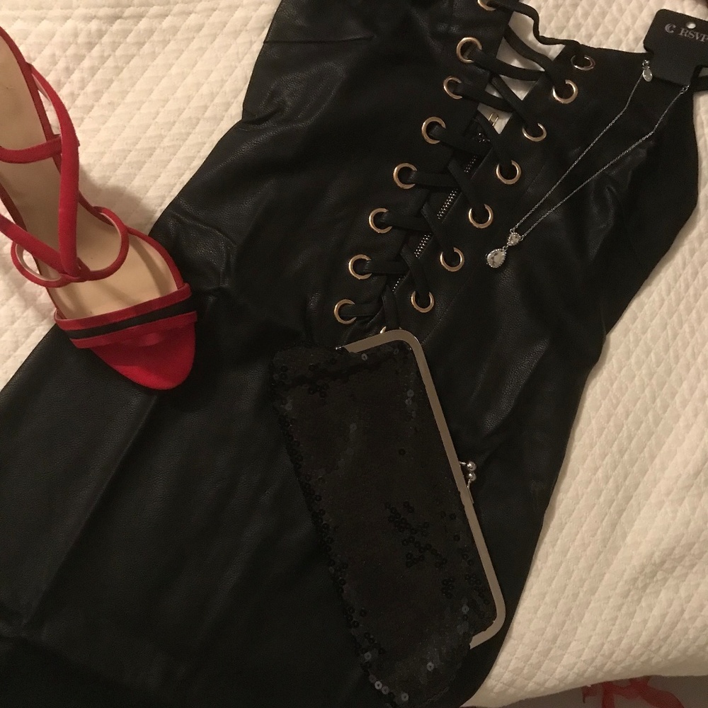 NEW!  Vanessa Vegan Leather Dress
